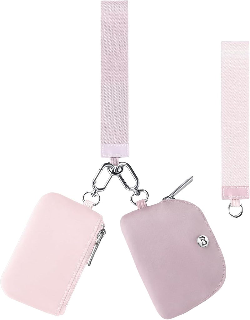 Babysun Mini Zip Around Dual Pouch Wristlet With 2 Straps Wristlet Keychain Wallet for Women Coin Purse Small Cute for Teen Girl - Image 1